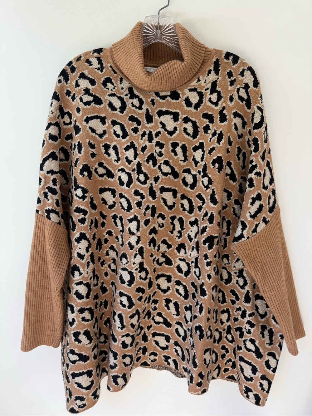 Chico's leopard print oversized boxy sweater SzL/XL and bigger